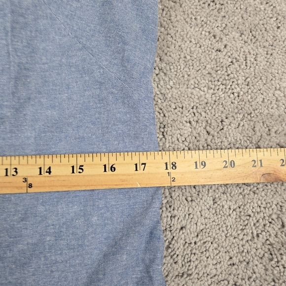 Jessica Howard Dress 10 Linen Shift Light Blue Pom Trim Mini Sleeveless Beachy - Picture 7 of 12